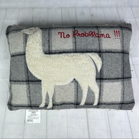 Cost Plus World Market Other - No probllama plaid decoration throw pillow